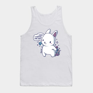 Kawaii rabbit with Crystals saying "I have a crystal for that" Tank Top